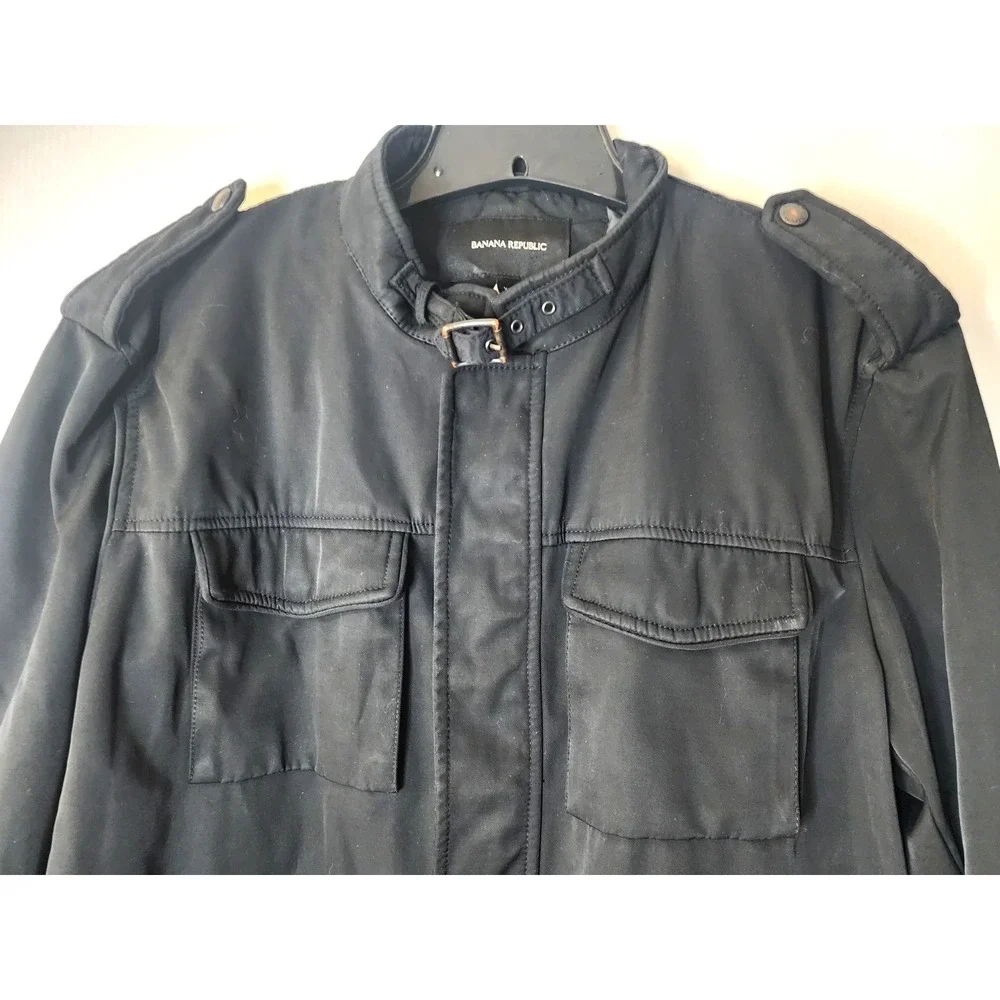 Banana Republic Mens Black Insulated Jacket 4 Front Pockets‎ Size XL